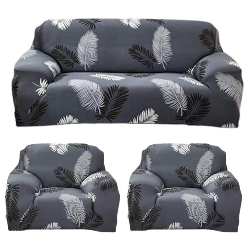 Image of HK Printed 5 Seater Sofa Cover Big Elasticity Cover Stretch Universal Sofa Slipcover 5 Seater (3 Seater Size 185-230cm and 1 Seater Size 90-145cm)
