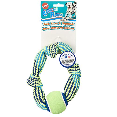SPOT Colorful Rope Knot Ring Dog Toy 13
