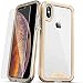 Zizo ION Series Compatible with iPhone Xs Max case Military Grade Drop Tested with Tempered Glass Screen Protector (Gold & Clear)