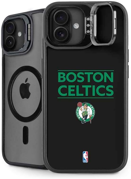 Skinit Kickstand Phone Case Compatible with iPhone 16 - Officially Licensed NBA Boston Celtics Green Primary Logo Design