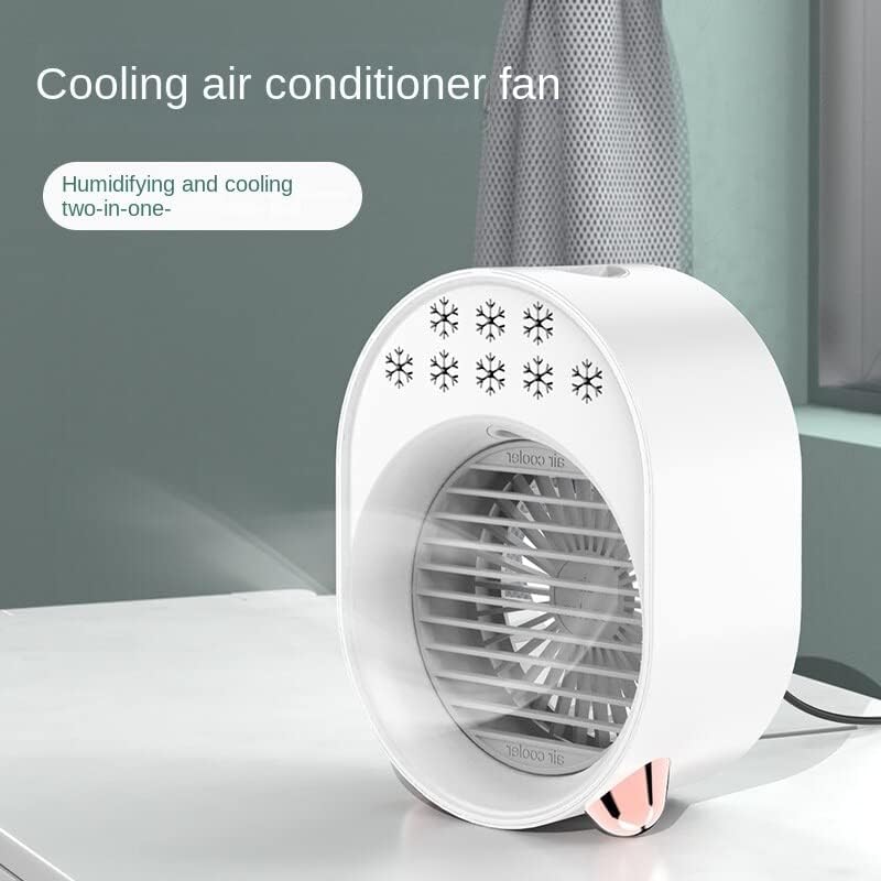 USHUN SUBLarge air volume water cooled fan office desktop dormitory air conditioning cold fan silent chiller small removable summer cooling device (Pink)