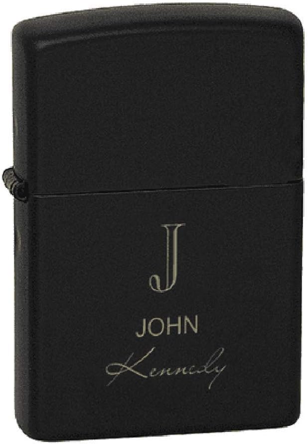 Executive Gift Shoppe | Personalized Full Name Monogram Black Matte Lighter