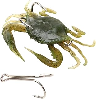 Ellllv 1PC Crab Soft Lure Sea Fishing Equipment Artificial PVC Crab Bait Luminous Lures Boat Kayak Fishing Duple Hook Tackle