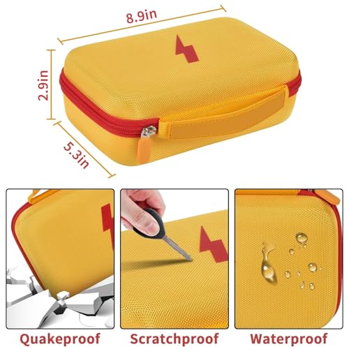 Image of Comecase Hard Case for Fluke 87V /88V /15B+ /17B+ and More Digital Multimeter | Hard Shell with Mesh Pocket & Elastic Strap, Stores Meter and Leads for Jobsite, Workshop and Travel, Yellow, Case Only