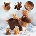 OUOZZZ Moose Stuffed Animal Plush Set – 14.5″ Large Mama Moose with 4 Baby Calves – Soft Reindeer, Elk & Deer Toy for Toddlers & Kids