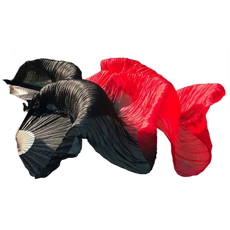 LATEAU Veils Fan Spettacolo teatrale Fan di Danza del Ventre in Seta Accessori Danza del Ventre | 1,120x90cm