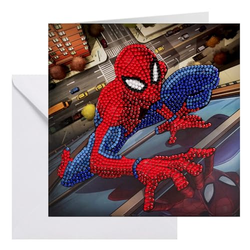 Crystal Art Diamond Painting Card Kit Spiderman - 6 x 7