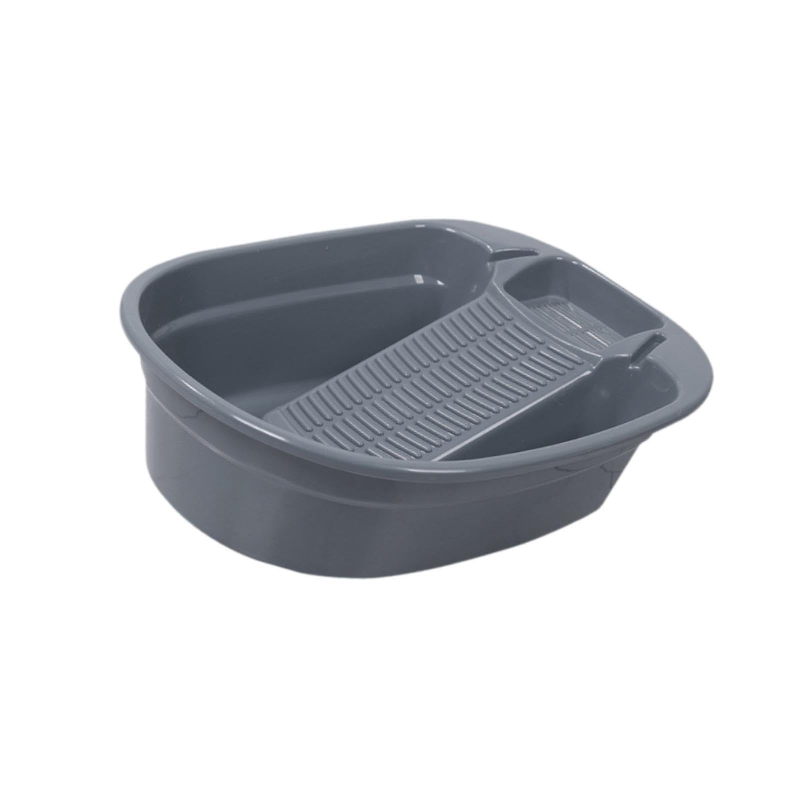Waschbrettbecken Waschschüssel mit Eingebautem Waschbrett Wäschekübel aus Hochwertigem Leicht zu Tragen für Reisen Picknick Haushalt, tiefgrau