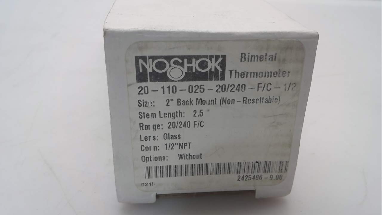 Noshok 20.110-025-20/240 F/C-1/2, Industrial Bi-Metal, 20-110-025-20/240-F/C-1/2