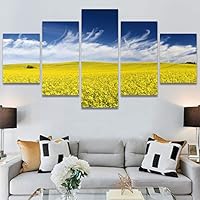 SIGNWIN 5 Panel Canvas Wall Art Modern Art Bohemian Bouquet Colorful Cool Floral Group Multicolor Photography Realism for Home Decorations Ready to Hang - 60