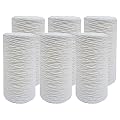 Tier1 5 Micron 10 Inch x 4.5 Inch | 6-Pack String Wound Polypropylene Whole House Sediment Water Filter Replacement Cartridge | Compatible with Liquatec SWF-45-1001, Pentek 355213-43, Home Water Filt
