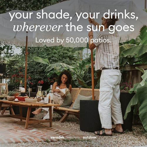 Image of Veradek Umbrella Side Table - Outdoor Patio Table with Umbrella Hole