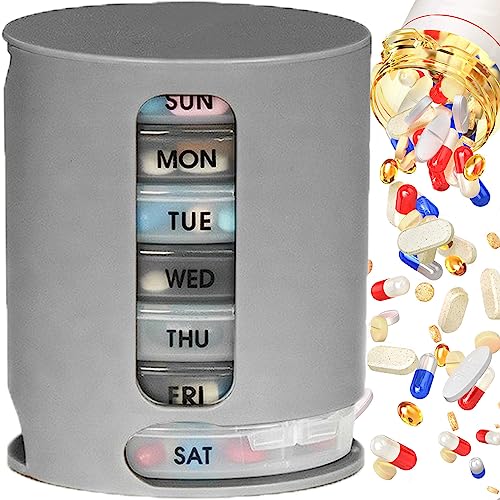 Retoo pillendoos 7 dagen 's morgens 's avonds 4 vakken, pillendoosje, medicijndoseerder met grote aparte vakken