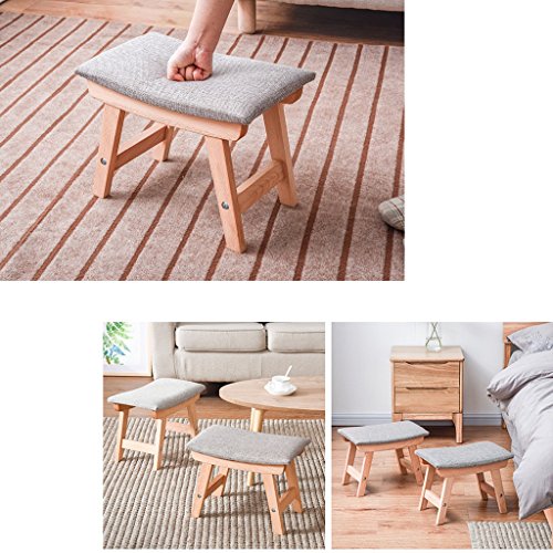 Banco de madera para sala de estar con tapizado retro 7