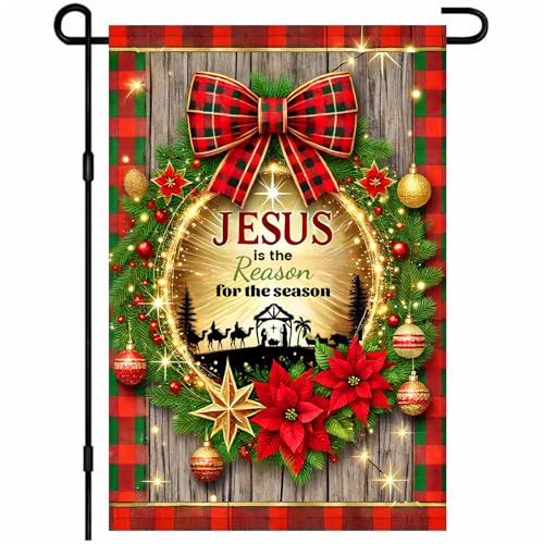 Image of BlissYard Christmas Christian Faith Garden Flag 12x18 Inch Polyester