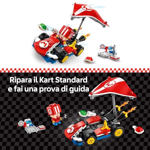 Super Mario Kart : Kart Standard, Macchina Giocattolo da Costruire Nintendo da Collezione con Toad in Tuta Rossa, Giochi d'Avventura per Bambini e Bambine da 7 Anni, Regalo di Compleanno 72032 - Lego - Immagine 4