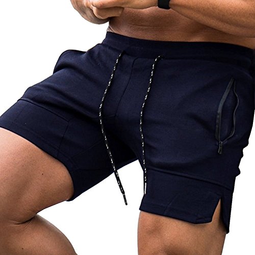 Banana Bucket Mens Workout Shorts Gym Bodybuilding Exercise Weightlifting Squatting Short Darkblue