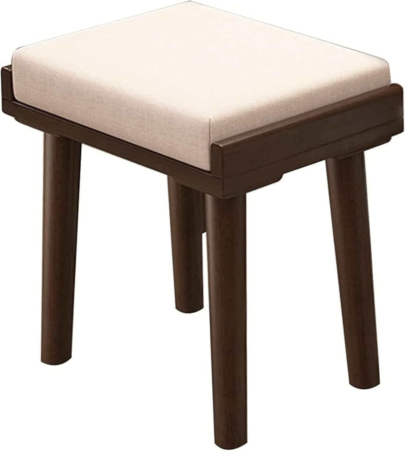 Vanity Stool Bedroom Vanity Chair Upholstered Seat Wooden Stools Bedroom Wooden Makeup Stool Wooden Dining Stool Porch Stools for Changing Shoes Piano Stools(Walnut Color)