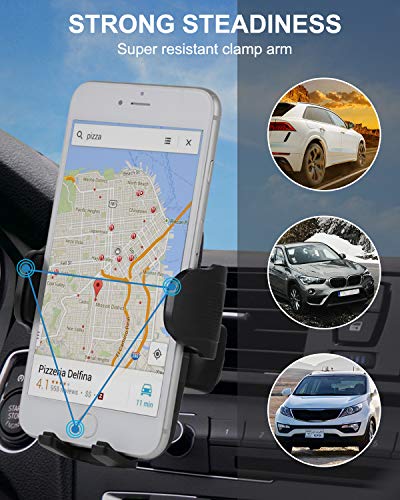 ANDOLO Car Phone Mount Air Vent [Thick Case & Big Phones Friendly] Universal Hands-Free Phone Holder for Car Anti-Shake Stabilizer Adjustable Clip Cell Phone Holder Compatible with All Mobile Phones - Thumbnail 2