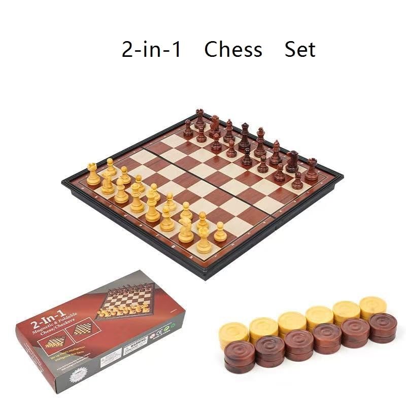 schachspiel 2-in-1-Schachspiel und magnetisches Schachbrett, faltbares Reisebrettspiel aus Kunststoff, klassisches Strategiespielzeug for Kinder, Erwachsene und Anfänger(33 * 33cm)