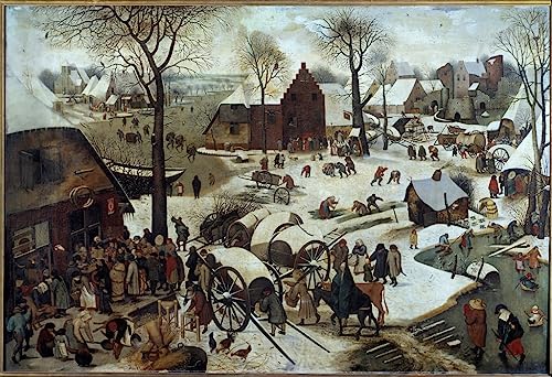 Impression d'art Bruegel Le Dénombrement toile tendue haut de gamme 60x90cm
