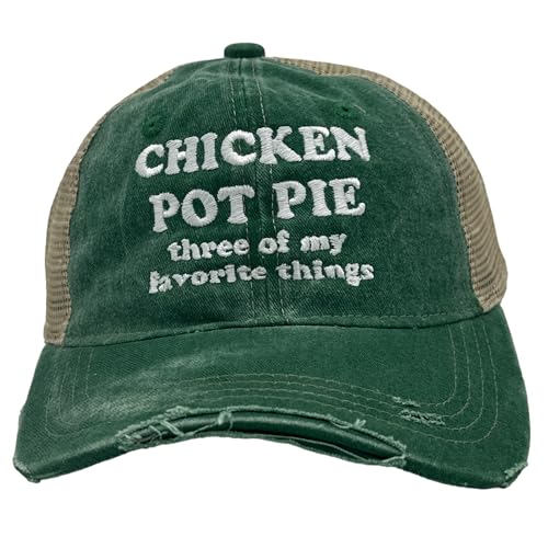 Chicken Pot Pie Three of My Favorite Things Hat Funny 420 Trucker Cap Funny Hats 420 Cool Food Novelty Caps for Men Trucker Standard