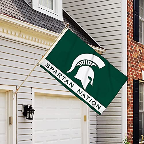 Bsi Products, Inc. - Michigan State Spartans 3’X5’ Flag With Heavy-Duty Brass Grommets - Msu Football And Basketball Pride - High Durability - Designed For Indoor Or Outdoor Use - Great Gift Idea #TOP1