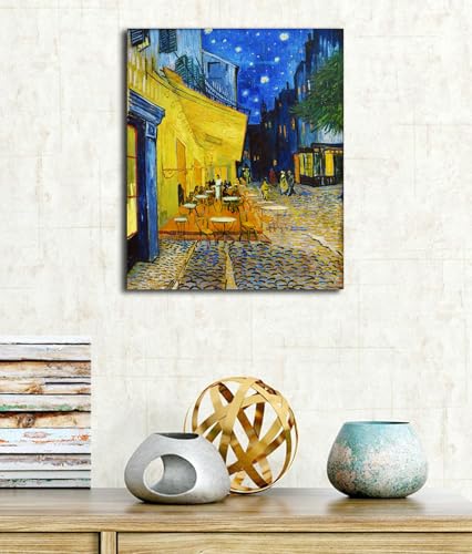 Image of Sikhash Vincent van Gogh Canvas Paintings | Cafe Terrace at Night Post-Impressionist Art | Famous Artist Collection for Home | 23x19 Inches Unframed