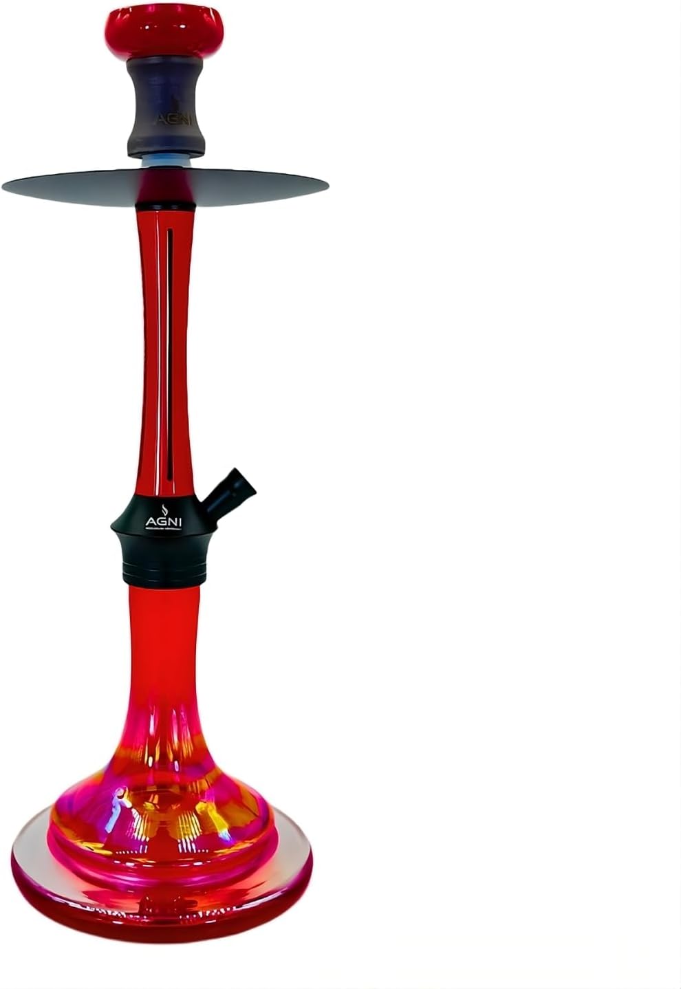Agni Hookah Dallas – 18.5" Premium Glass & Metal Hookah with Hose, Bowl & Tongs – Stylish Modern Shisha Pipe for Smooth Smoking Sessions (BLUE)
