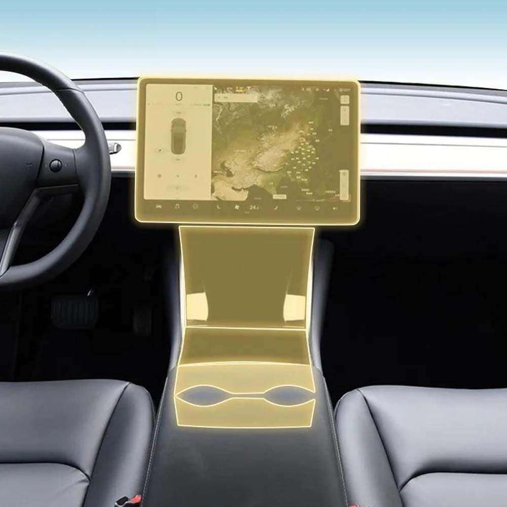Protector de pantalla transparente de TPU para consola interior de Tesla Model 3/Y 8