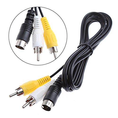 Câble composite RCA AV de 1,5 m pour console Sega Genesis et Mega Drive