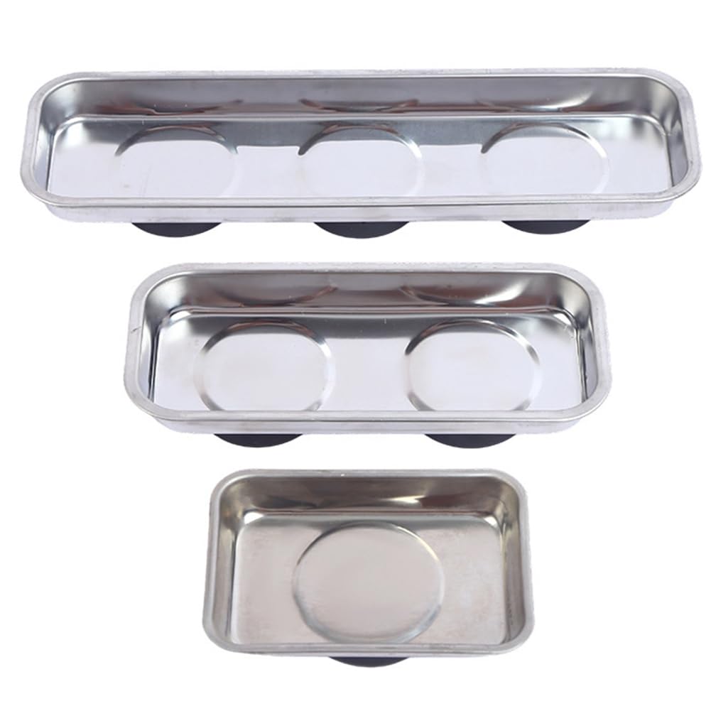 Aundhegrtt Stainless Steel Magnetic Parts Tray, for Easy Access and Parts Loss Prevention Bowl