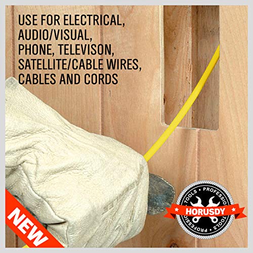 33' Fiberglass Running Wire Cable Coaxial Electrical Fish Tape Pull Push Kit #TOP4