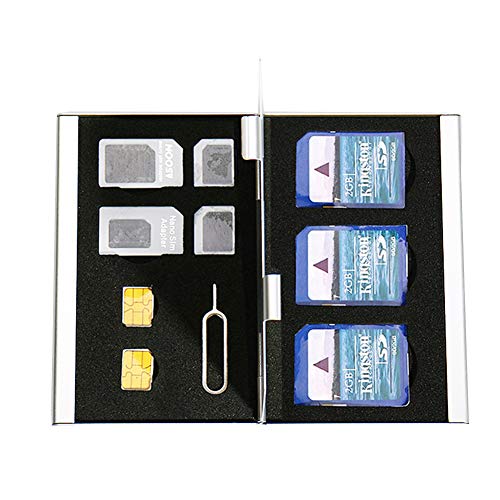 Myymee SD Memory Card Holder Cases for SD/Micro Sim/Nano Sim Cards,with 1 Card Pin