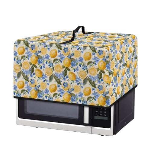 Image of Microwave Oven Cover Protective Kitchen Appliance Dustproof Cover Stain-Resistant Air Fryer Toaster Oven Protector Countertop Decorations, S, Lemon Flower