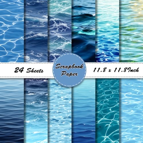 Papier vagues de l'océan scrapbooking double face 24 feuilles pour junk journal et carterie