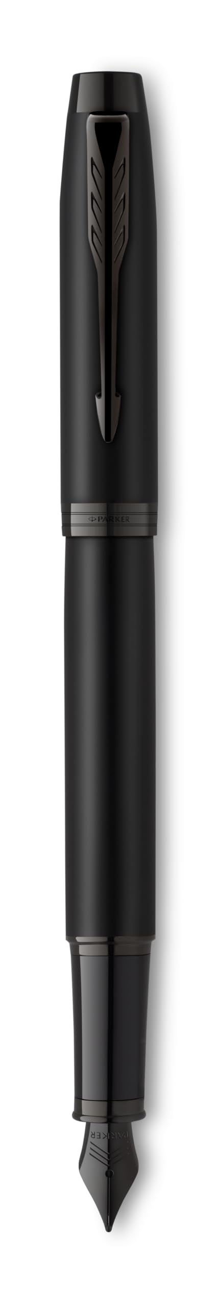 PARKER IM Professionals - Juego de bolígrafo y pluma estilográfica Achromatic con grabado, bolígrafo premium, caja de regalo, color negro mate