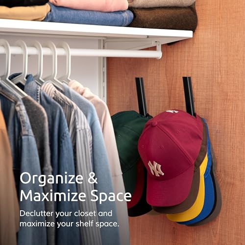 Ozueccr Hat Rack for Baseball Caps – Wall Mounted Vertical Hat Holder, Multi-Purpose Wall Hook, Closet Cap Organizer, Sturdy Compact, Easy to Install - Thumbnail 2