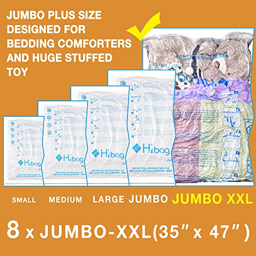 Image of XXL Jumbo 47''X35'' Vacuum Storage Space Saver Bags Extra Large for Blanket, Bedding, Comforters (8 Pack)