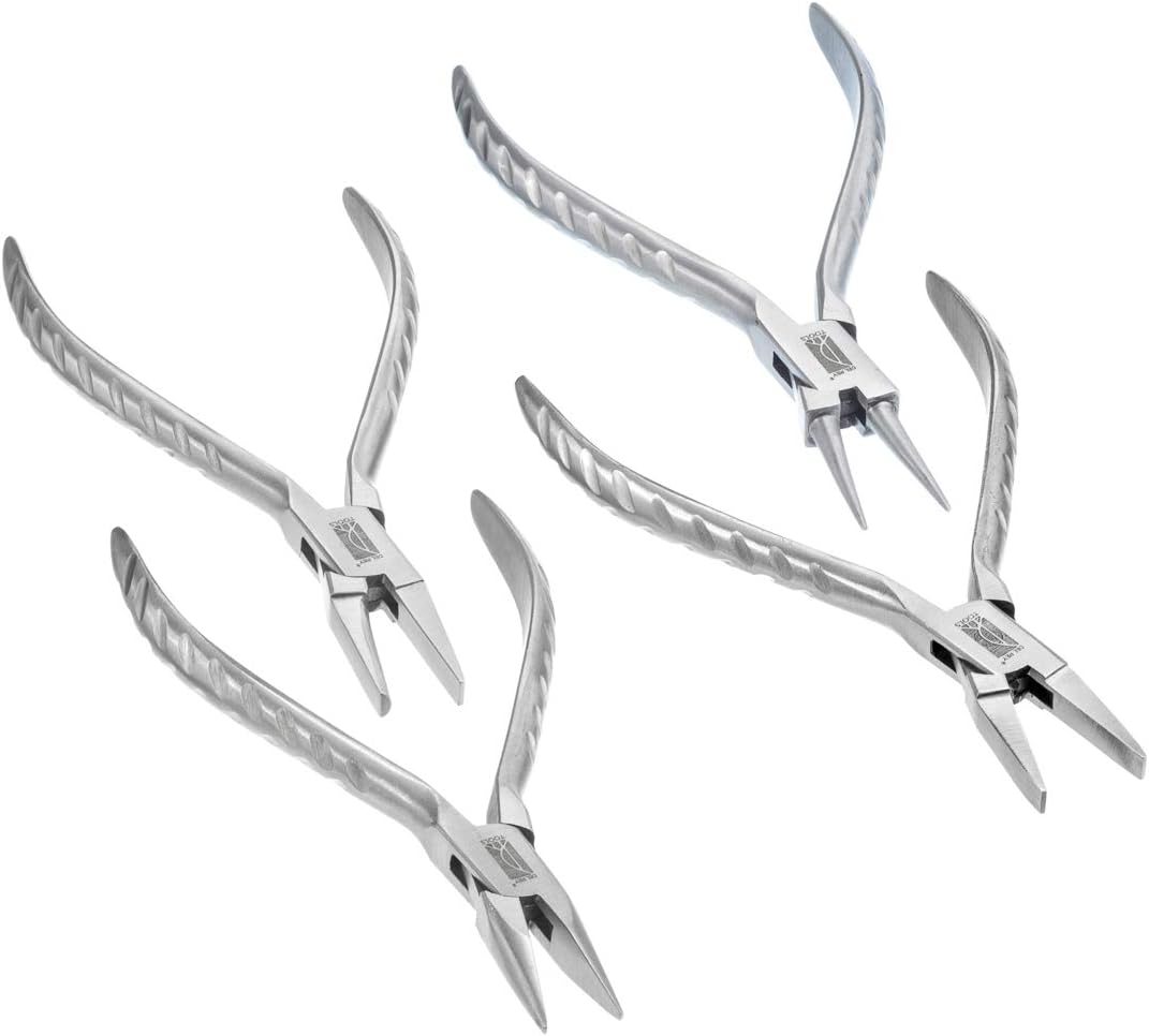 Del Rey 5” Flat Nose, Half Round, Long/Chain Nose, and Round Nose Box Joint Pliers Kit