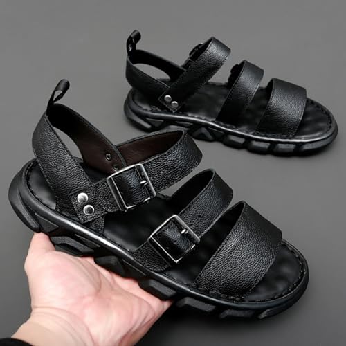 Fashion Summer Sandals for Men, Casual Handmade Fisherman Shoes, Open Toe Soft Beach Shoes with Buckle3