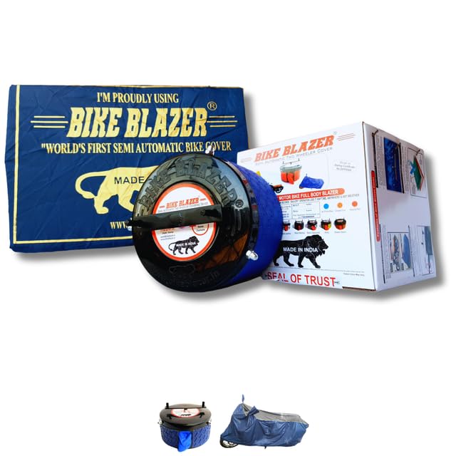 Image of BIKEBLAZER Semi-Automatic Full Body Bike Covers - Heavy Duty Device | Water Resistant | UV Safe | 100% Dust Proof | Anti-Theft & Scratch Proof Covers, Compatible with All Triumph Motorcycles AFN