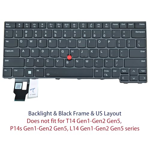 Clavier Thinkpad T14 Gen 3 Gen 4 rétroéclairé de remplacement cadre noir - 2