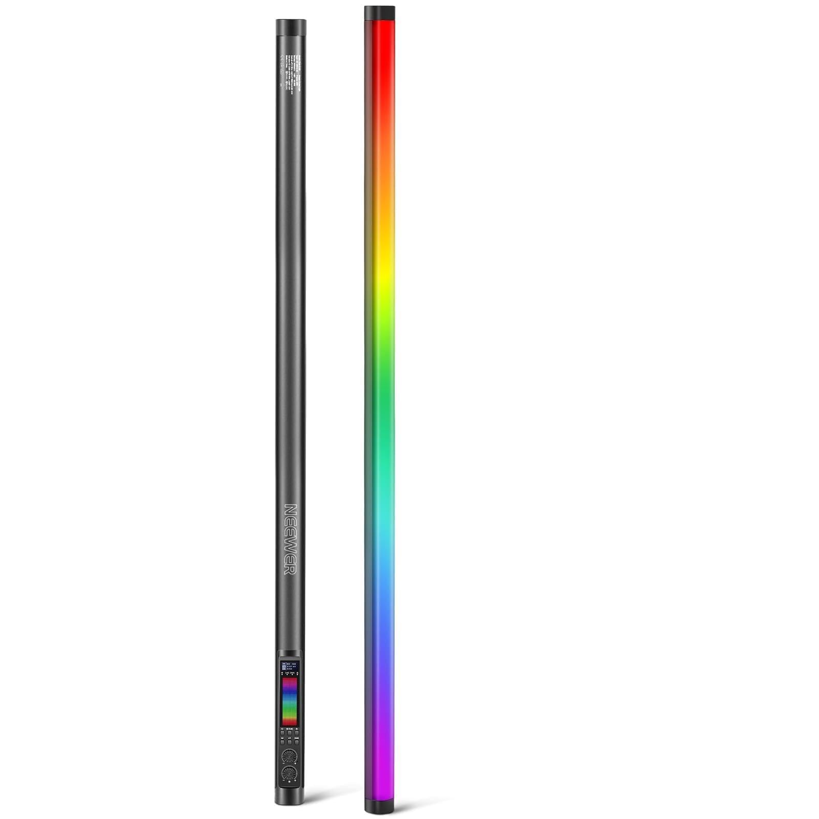 Neewer TL120C - Tubo de luz RGB, 42 W a Todo Color RGBWW para fotografía, Barra de luz LED de Video con Control App/2.4G/DMX, 7 Efectos de píxeles/18 escenas, 2500K-10000K CRI97+ TLCI98+, batería de