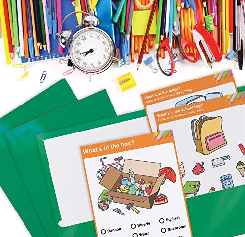 Image of Better Office Products 2 Pocket Glossy Laminated Green Paper Folders, Letter Size, 25 Pack, Green Paper Portfolios, Box of 25