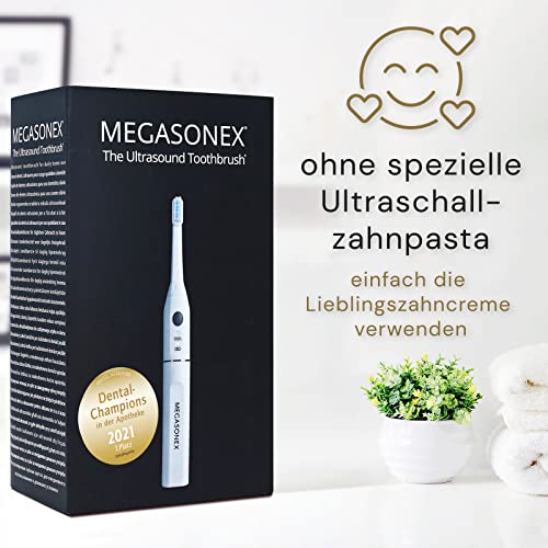 Megasonex M8 spazzolino a ultrasuoni + due testine di ricambio per spazzolino medio Megasonex M8 spazzolino a ultrasuoni + due testine di ricambio per spazzolino medio