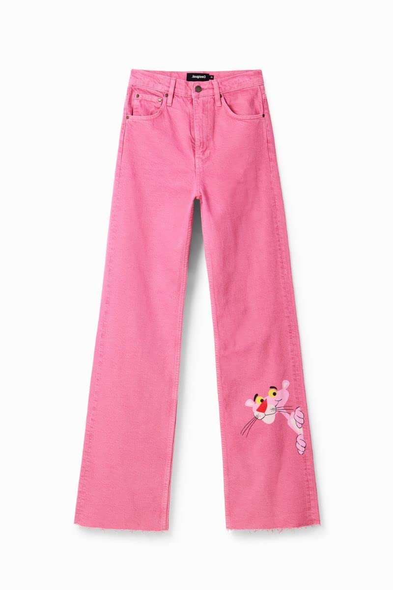 Desigual Denim Pink Panther, 3056 Turosa, Jeans Mujer, Rojo (Red), 38