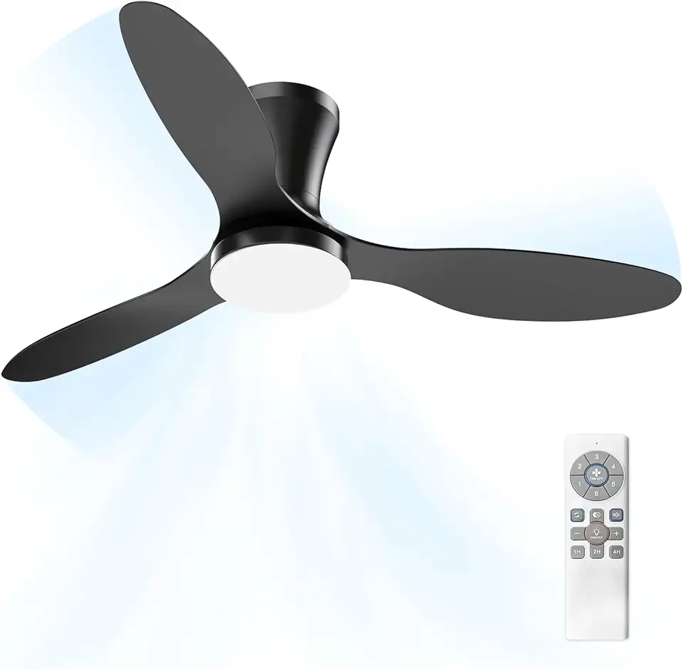 Ventilador de Teto com Controle Remoto Silencioso 6 Velocidades Função