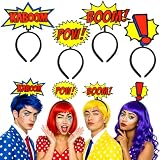 Pop Art Comic Headband Set Funny Sign Headband Costume Symbol Headband