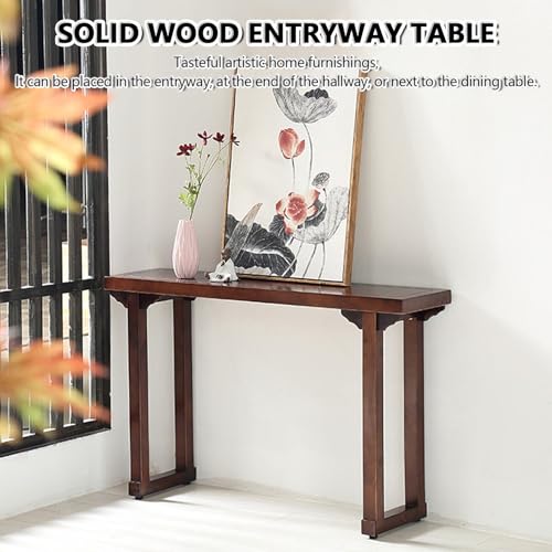 Mesa de entrada rústica para decorar el pasillo y el sofá de la sala 4